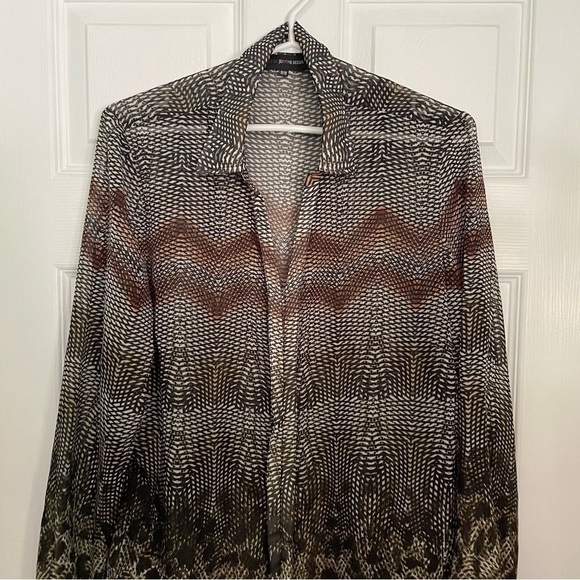 Edit by Jeanne Beker Printed Button Up Blouse Medium - Picture 2 of 8